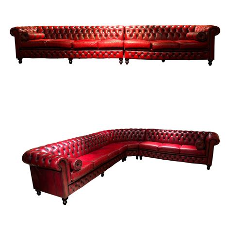 Vintage English Red Leather Chesterfield Couch At 1stdibs Vintage