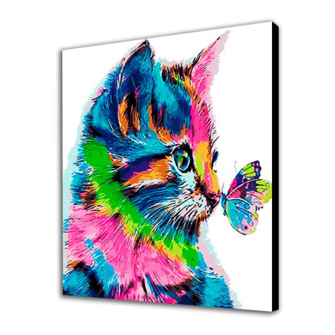 Cat And Butterfly Paint By Numbers Kit Hobby Stories