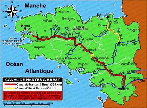 Today the towpaths are footpaths and cyclepaths for families to enjoy. Carte du canal de Nantes à Brest - Camping Le Domaine du ...