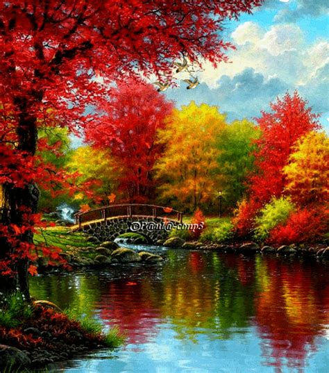 Autumn Lake Autumn Landscape Landscape Paintings Autumn Scenes
