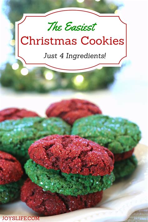 Using a cake mix cuts the ingredients down to 3, and you can always decorate these with holiday sprinkles for a little more christmas. The Easiest Christmas Cookies Ever - Just 4 Ingredients ...