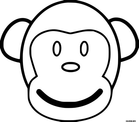 Easy Monkey Face Coloring Page Printable