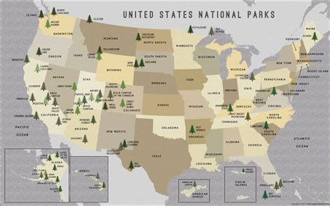Us National Parks Map X Print Us National Parks Map National Hot Sex Picture