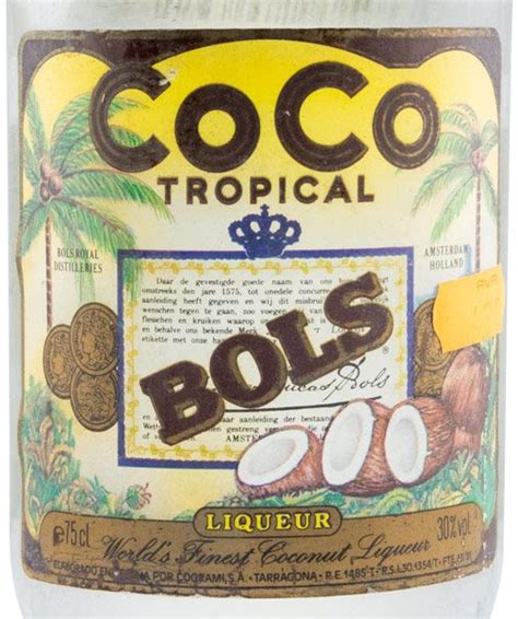 Licor de Coco Tropical Bols rótulo branco cl