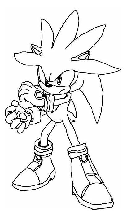 Coloring Pages Silver Sonic Hedgehog Shadow Dash