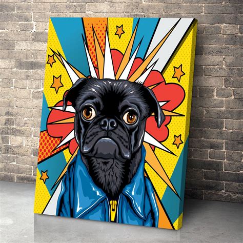 Custom Pet Portrait In Pop Art Style Dog Painting Pop Art Canvas Print