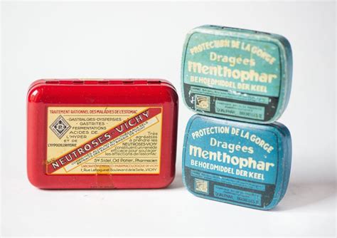 Throat Protection Pastilles Tin Boxes Set 3 Vintage French Belgium