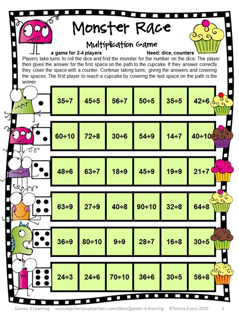 Multiplication Array Games Printable Multiplication Models Worksheets
