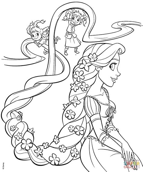 Toys princess anime comics movies superhero disney video games cartoons for boys for girls. Rapunzel and Four Sisters coloring page | Free Printable ...