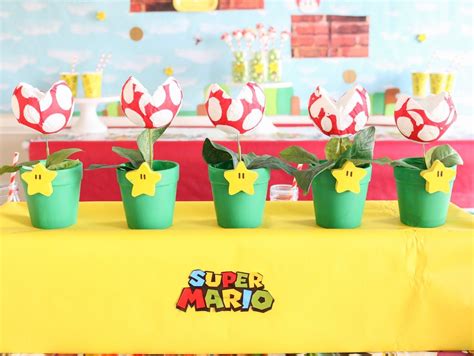 Diy Super Mario Piranha Plant Centerpiece Super Mario Brothers Party
