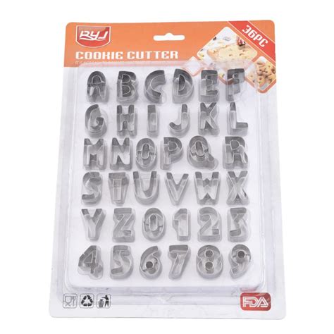 36pcs Full Alphabet And Numbers Metal Cookie Cutter Set Sweet Party