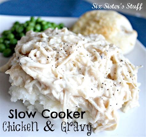 I sometimes use garlic salt or seasoned salt instead of plain salt. Slow Cooker Chicken and Gravy | Six Sisters' Stuff
