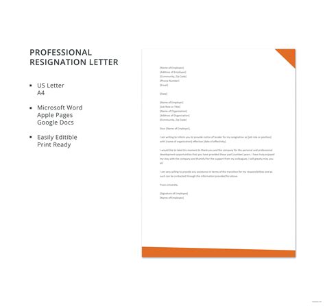 Outstanding Word Document Resignation Letter Simple Resume Template For
