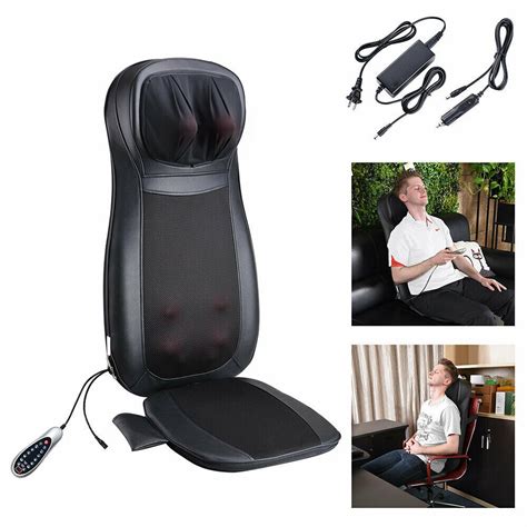 Neck Back 3d Massage Seat Cushion Shiatsu Kneading Vibration Heat Home Car Massage Shiatsu