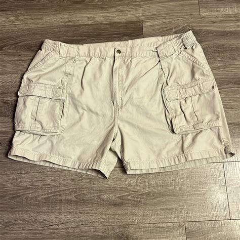Redhead Shorts Redhead Mens Size 5 Beige Cargo Shorts Pockets With Velcro Elastic At Waist