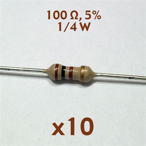 100 Ohm 5 14 Watt Axial Resistor 10 Pcs Nos