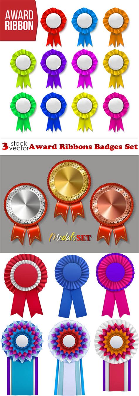 Vectors Award Ribbons Badges Set Avaxhome