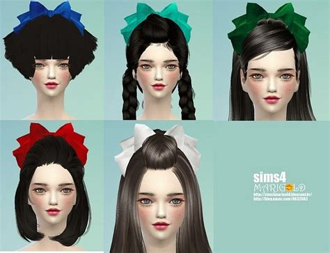 My Sims 4 Blog Big Hair Ribbon By Marigold