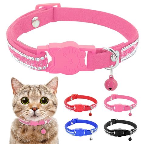 Cat Collar Crystal Cats Accessories Pets Dog Quick Release Rhinestone