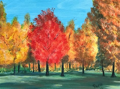Acrylic Painting Fall Trees Painting Autumn Trees Acrylic Painting
