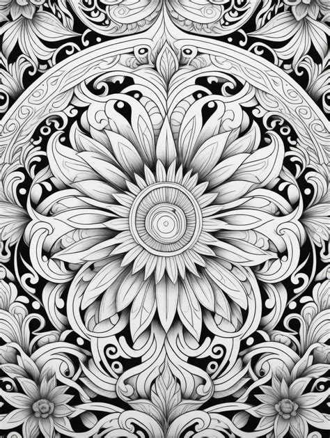 Intricate High Detail Adult Coloring Book Illustration Muse Ai