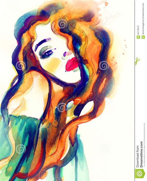 Abstract Woman Face Fashion Background Stock Illustration
