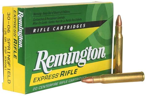 Remington Ammunition R30061 Core Lokt 30 06 Springfield 125 Gr Pointed Soft Point Psp 20 Bx