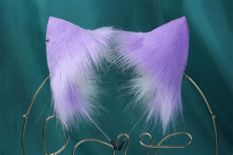 Violet Animal Ears 22in Tail Wolf Ears Cosplay Animal Ears Etsy