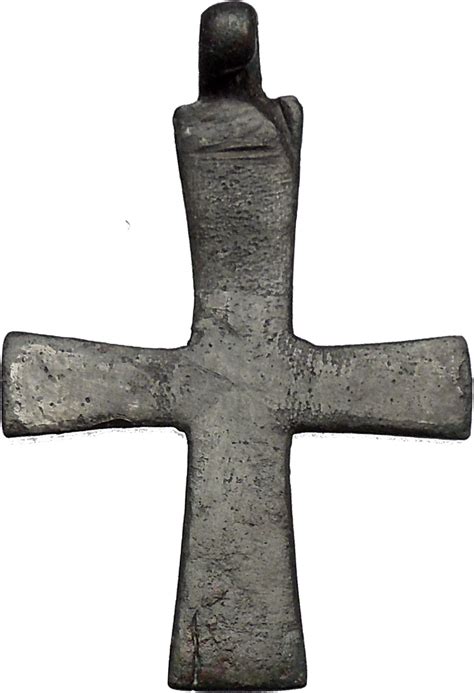 Bronze Ancient Christian Byzantine Cross Artifact Circa 1000 1100ad