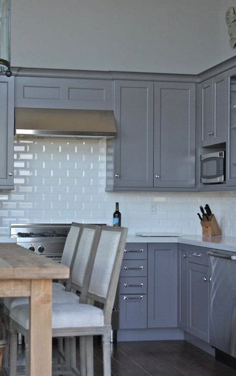 Filter, save & share beautiful kitchen with gray backsplash and subway tile backsplash remodel pictures, designs and ideas. Gray Cabinets - Transitional - kitchen - William Adams Design | Shaker style kitchen cabinets ...