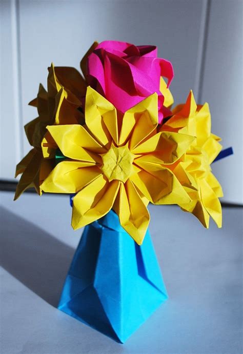 Origami Flowers Paper Flower Bouquet Paper Flower T Etsy