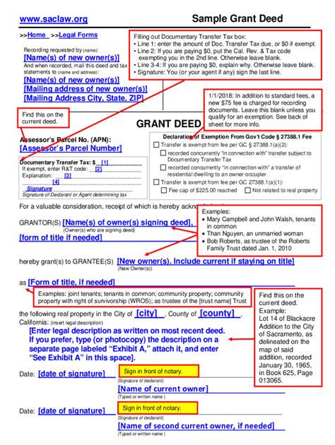 Grant Deed California Example Form Fill Out And Sign Printable Pdf