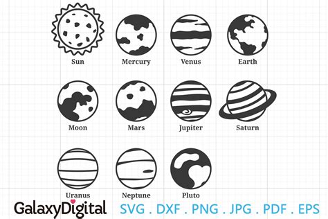 Solar System SVG, Nine Planets SVG (1061806) | Cut Files | Design Bundles