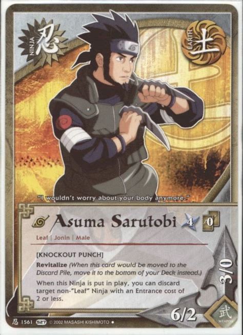 Asuma Sarutobi Naruto Kononinja Cards Anime Naruto