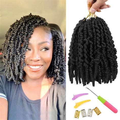 Buy 6 Packs Pre Twisted Spring Twist Hair 8 Inch Pre Twisted Passion Twists Crochet Braids For