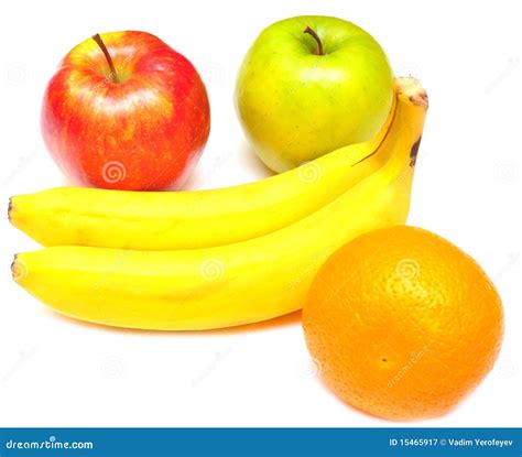 Juicy Apples Banana And Orange Stock Image Image Of Presentation