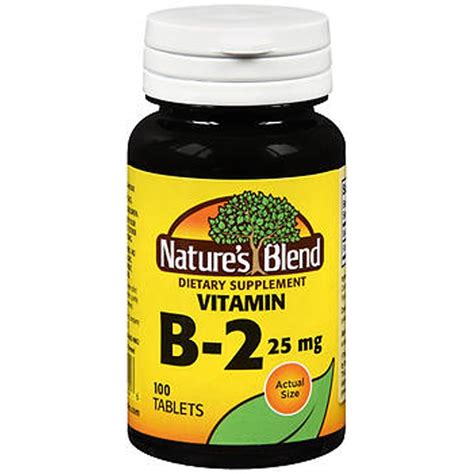 Natures Blend Vitamin B2 25 Mg Tablets 100 Ct