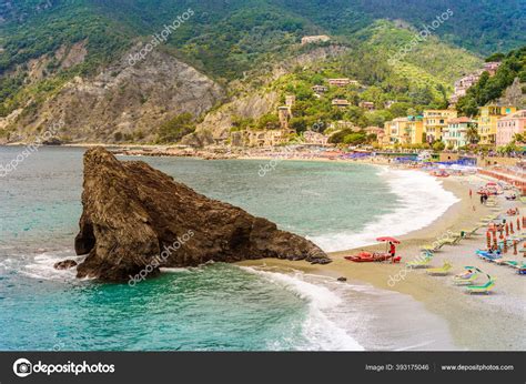 Fegina Beach Monterosso Village Cinque Terre National Park Coast Italy