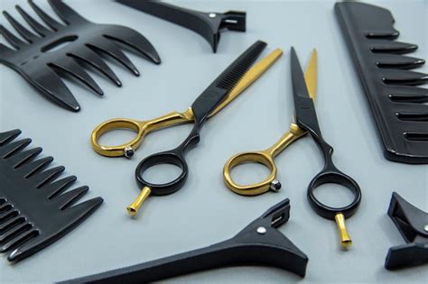 Premium Photo Professional Hairdressers Tools Isolated On Gray