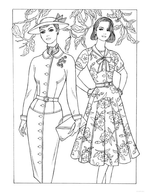Creative Haven Fabulous Fashions Of The 1950s Coloring Book Truck