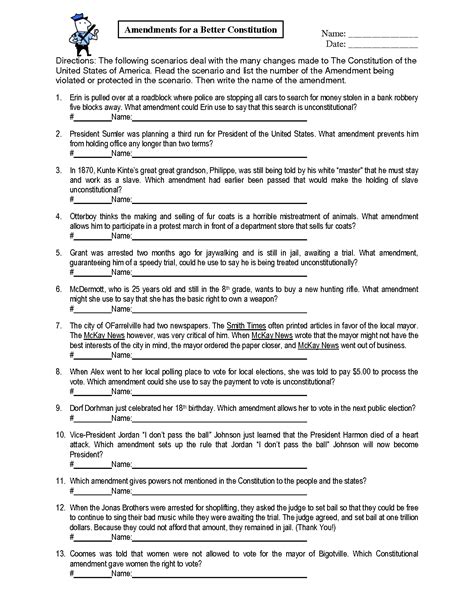 Constitutional Numbers Worksheet Answers