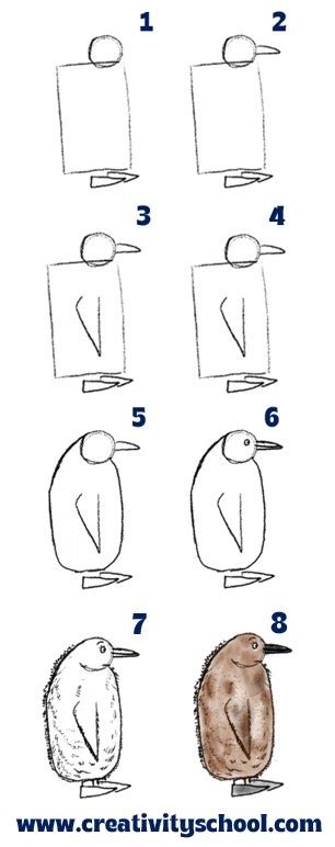 How To Draw A Cute Penguin Easy Tutorial For Kids