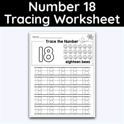 Number 18 Tracing Number Tracing Worksheet