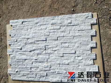 Natural White Quartz Stacked Stone Glued Culture Stone Veneer Panels