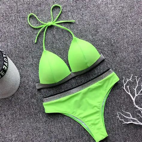 Buy Bikinx Neon Green Micro Bikini 2019 Bathing Suit Sexy Push Up Swimsuit