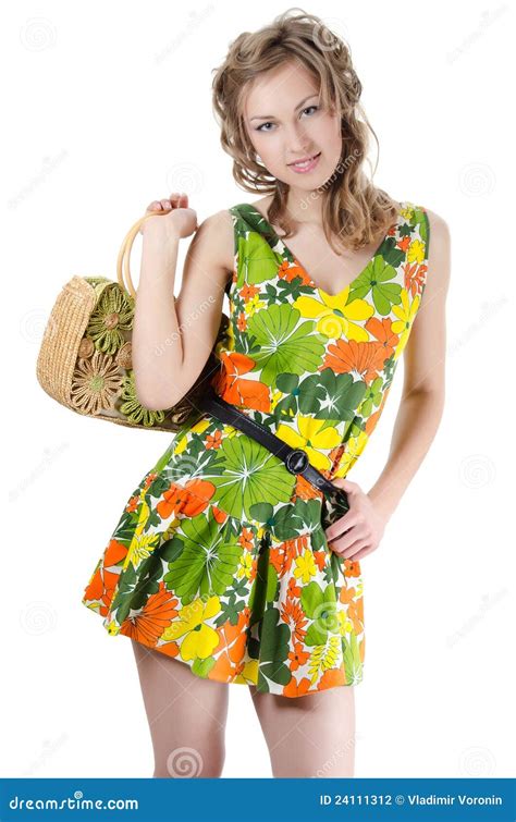 The Beautiful Girl In A Summer Dress Stock Photo Image Of Holiday