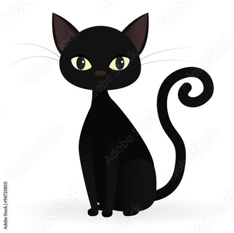 Sitting Black Cat Stock Image And Royalty Free Vector Files On