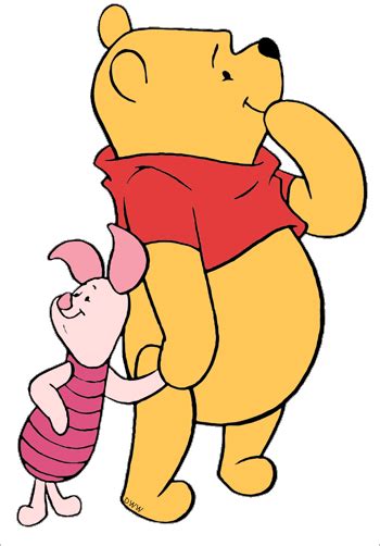 Winnie The Pooh And Piglet Hug Each Other With Their Arms Around One