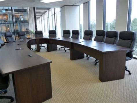 Custom U Shape Conference Table Horseshoe Boardroom Table With Power