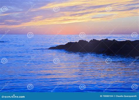 The Beautiful Colors Of The Sunrise Over The Sea Stock Photo Image Of